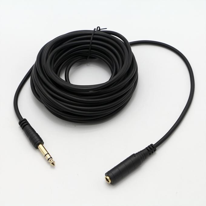 3M Placado em ouro 6.35mm Jack 1/4 polegada TRS macho a 1/4 polegada TS Jack Female Audio Jack Stereo Cable 3