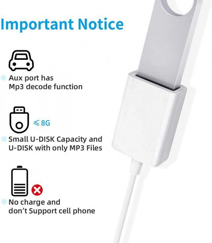Adaptador de conversor AUX de 3 polos para alto-falante de áudio de carro 2