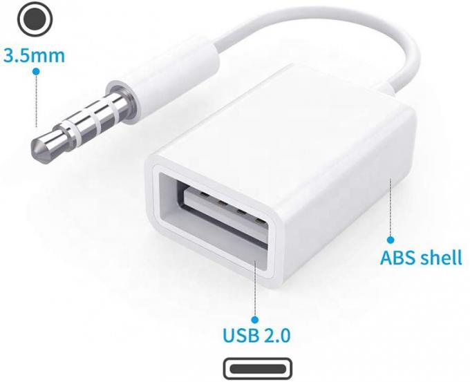 Adaptador de conversor AUX de 3 polos para alto-falante de áudio de carro 4