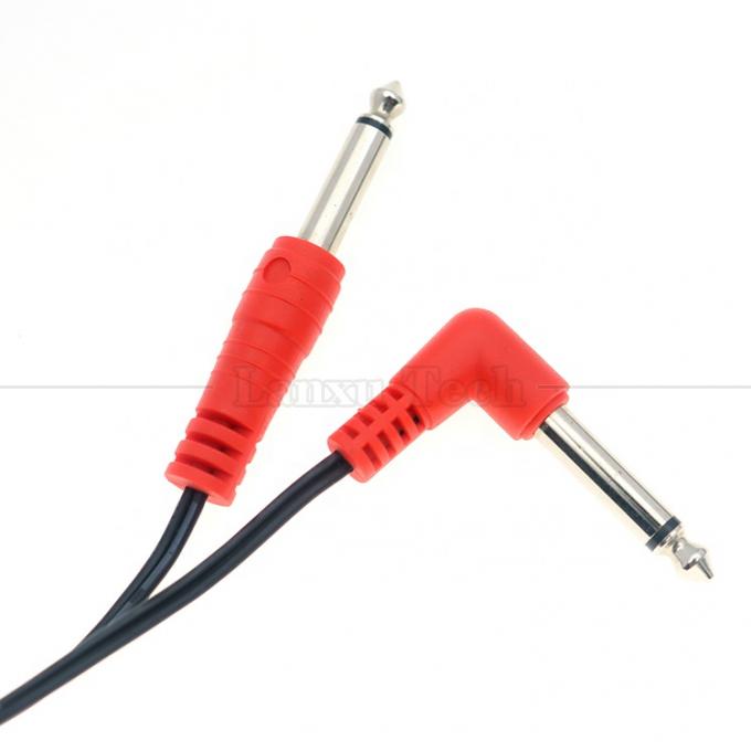 90 graus ângulo direito para recto 6.35mm TS Jack cabo de áudio estéreo para Gui tar pedal 3