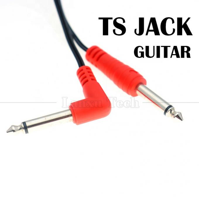 90 graus ângulo direito para recto 6.35mm TS Jack cabo de áudio estéreo para Gui tar pedal 1
