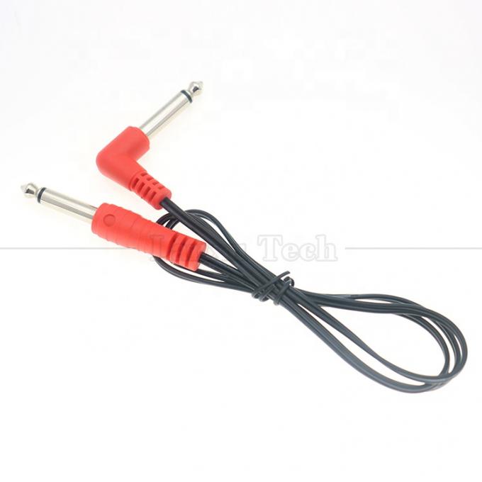 90 graus ângulo direito para recto 6.35mm TS Jack cabo de áudio estéreo para Gui tar pedal 4