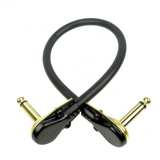 1/4 de polegada de ouro ângulo direito Mono TS Jack Instrument Cord Guitar Patch Cable 2