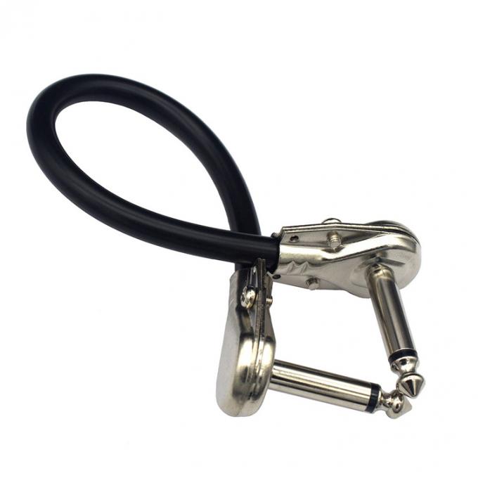 1/4 de polegada de ouro ângulo direito Mono TS Jack Instrument Cord Guitar Patch Cable 1