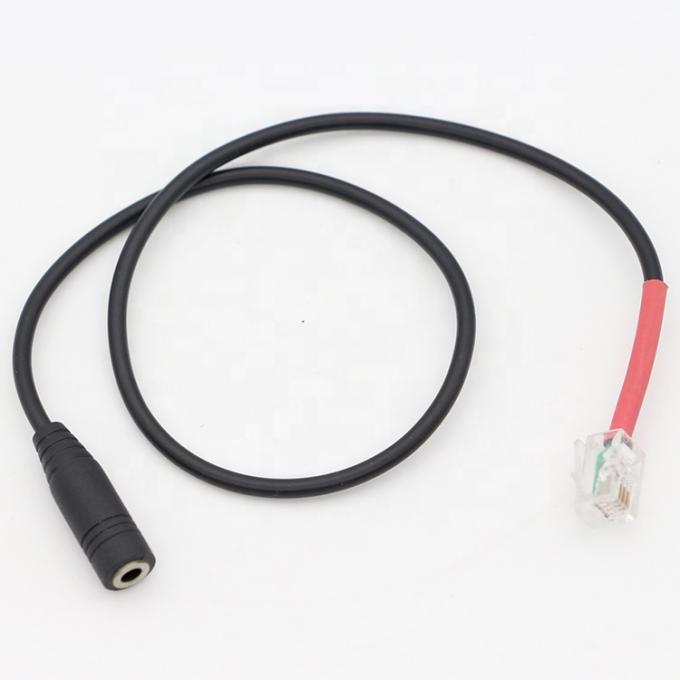 RJ9 RJ10 para Fêmea 3.5mm CTIA Plug Audio Jack Headset Adaptador de cabo para telefone de escritório 0