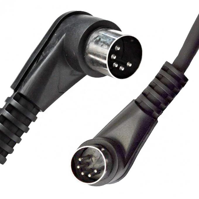 CUSTOM Fábrica Escudo ângulo direito macho para macho 5 Pin Din conector Midi cabo 0