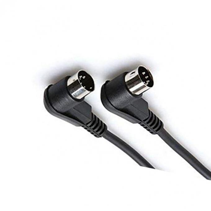 CUSTOM Fábrica Escudo ângulo direito macho para macho 5 Pin Din conector Midi cabo 3