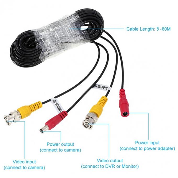 CUSTOM 5M 10M 20M Homem Mulher Assembleia de segurança RG59 vídeo BNC DC Power SDI Cable de câmera de vigilância 4