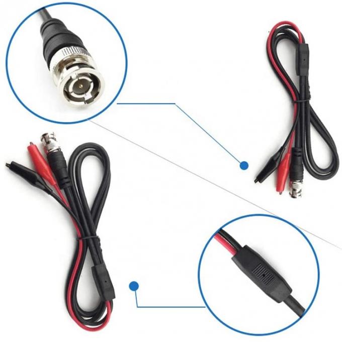 BNC para Dual Alligator Crocodile Clips Teste Cable de Chumbo para osciloscópio CCTV Camera Video 2