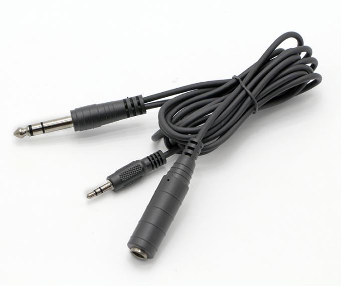 Y Splitter Homem para Mulher 6.35mm 3.5mm TRS Microfone Jack estéreo cabo de áudio 0