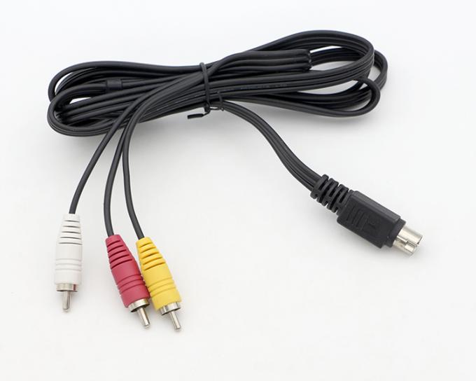 9 Pin Mini Din para 3 RCA S Video Audio Cable para TV Displays Receptor de Áudio e Vídeo 0