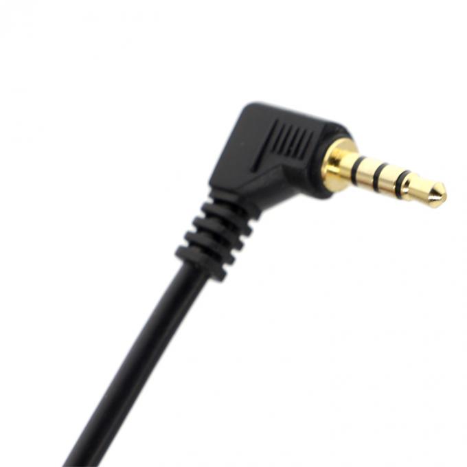 Cable de tomada de áudio com 3 polos e ângulo direito de 2,5 mm TRS a 3,5 mm Mono TRRS Aux Stereo 1