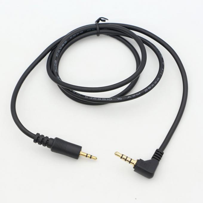 Cable de tomada de áudio com 3 polos e ângulo direito de 2,5 mm TRS a 3,5 mm Mono TRRS Aux Stereo 3