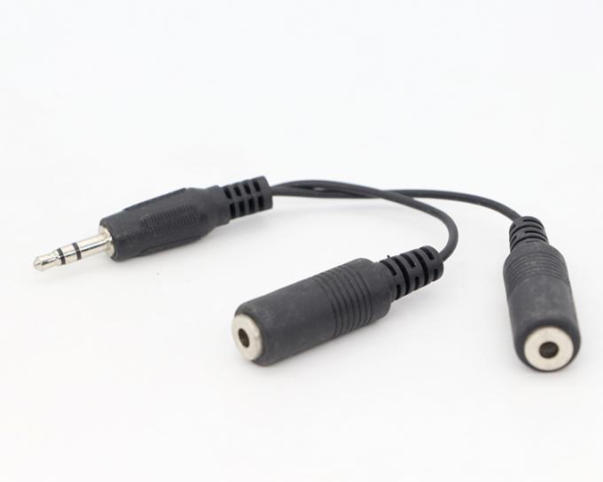 CUSTOM 3.5mm Jack 1 homem para 2 Mulher Y Splitter Headphone Jack Mic PC Áudio TRS Splitter Cable 5