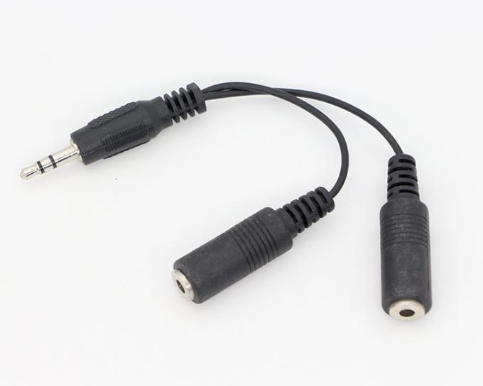 CUSTOM 3.5mm Jack 1 homem para 2 Mulher Y Splitter Headphone Jack Mic PC Áudio TRS Splitter Cable 4