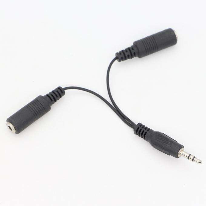 CUSTOM 3.5mm Jack 1 homem para 2 Mulher Y Splitter Headphone Jack Mic PC Áudio TRS Splitter Cable 6
