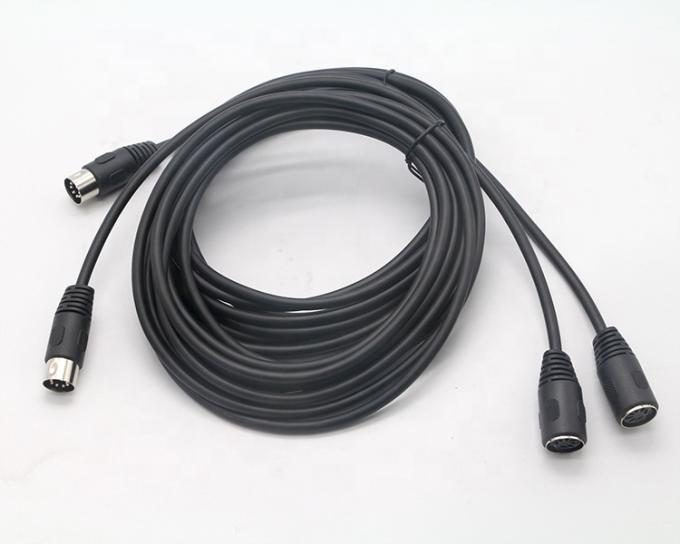 Sistema MIDI de áudio estéreo personalizado de sinal masculino para feminino 7 pines Din Cable de extensão de controle para Fender 5