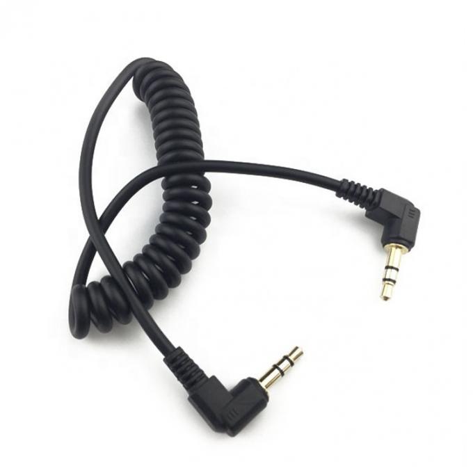 Moinho em espiral de 90 graus em ângulo direito 3,5 mm Jack para 3,5 mm Jack TRS Stereo Audio Cable 0