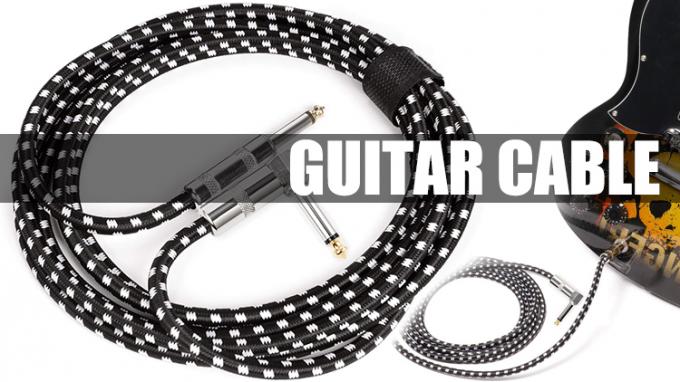 OEM 1M 1/4 Inch 6.35mm TS Instrumentos de ângulo direito Acessórios Bass Amplificador Pedal Guitarra Jack Patch Cable 2