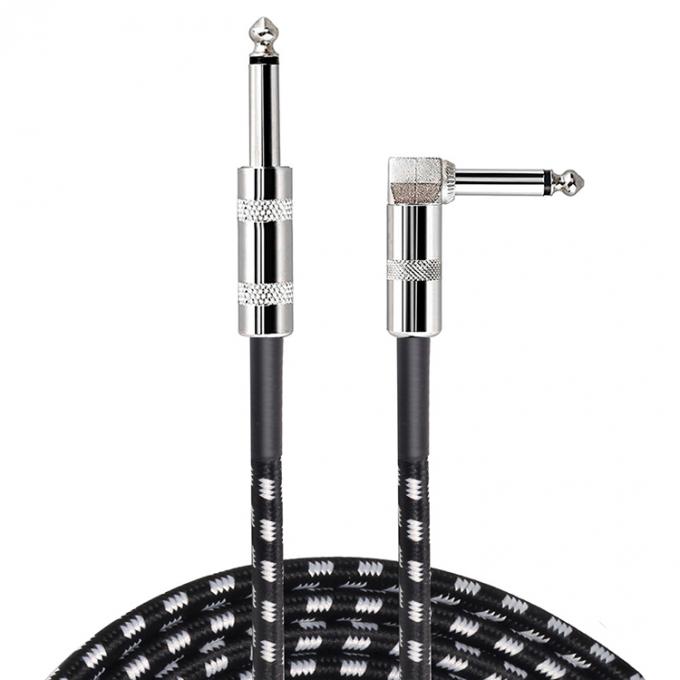 OEM 1M 1/4 Inch 6.35mm TS Instrumentos de ângulo direito Acessórios Bass Amplificador Pedal Guitarra Jack Patch Cable 4
