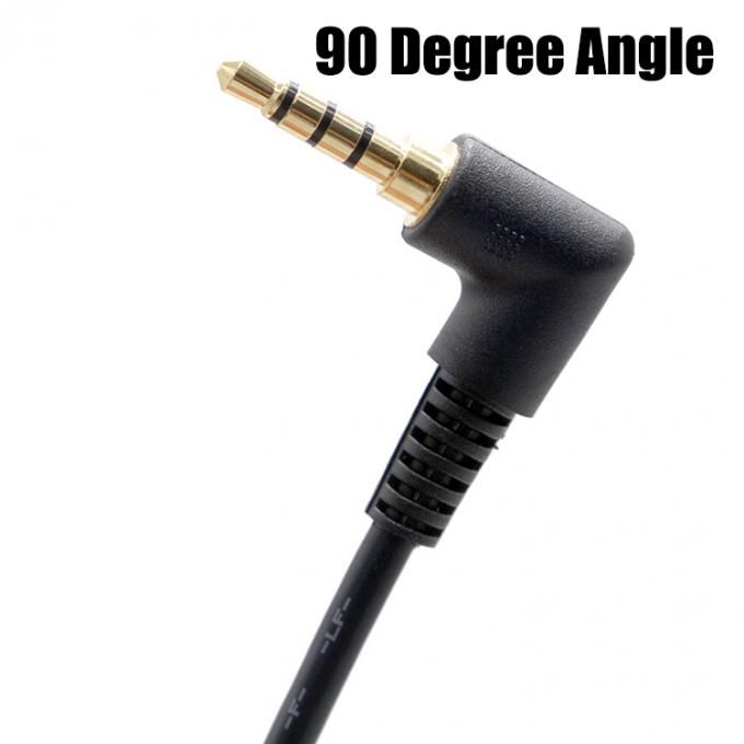 OEM 90 graus ângulo direito 3,5 mm TRRS Jack macho para 3,5 mm TRRS Jack macho cabo de áudio 3