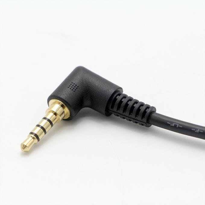 OEM 90 graus ângulo direito 3,5 mm TRRS Jack macho para 3,5 mm TRRS Jack macho cabo de áudio 4