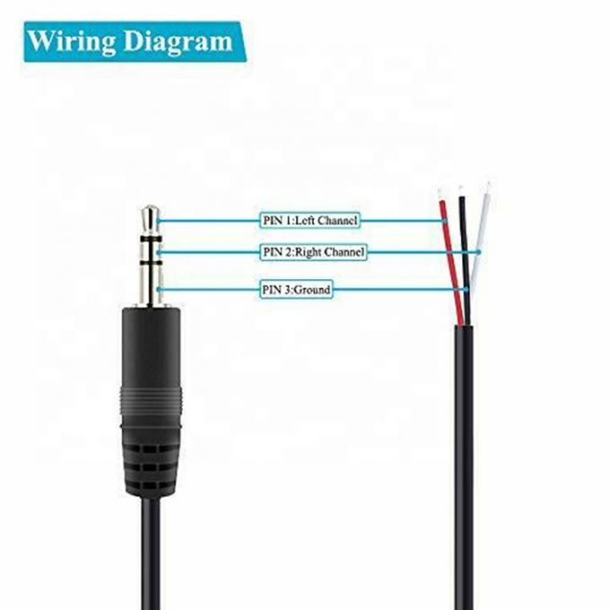 TRS 2 Pole Stereo Audio Jack 3,5 mm Plug masculino para descartável 1