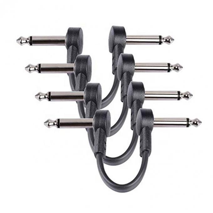 Custom Curto ângulo de 90 graus 1/4 polegada TS Jack Instrumento Elétrico Guitar Patch Cable 0