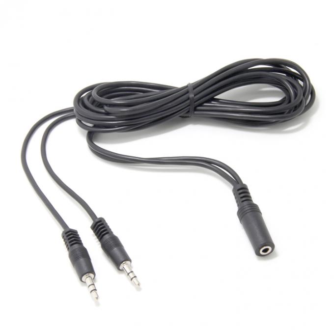 2 mulheres para 1 homem 3.5mm Jack estéreo fone de ouvido alto-falante Áudio Y splitter cabo 1