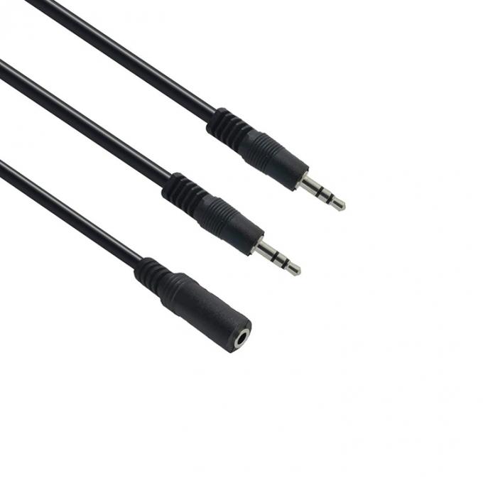 2 mulheres para 1 homem 3.5mm Jack estéreo fone de ouvido alto-falante Áudio Y splitter cabo 2