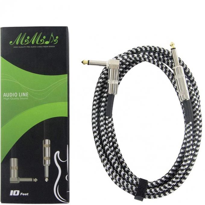 3M 10FT 1/4 polegada TS Jack Instrumento Musical Cabos de guitarra elétrica 4