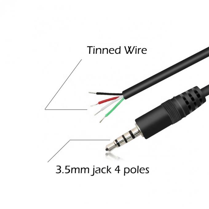 Custom 4 Poles TRRS 3.5mm Jack de áudio estéreo para cavalo de porco despojado 1
