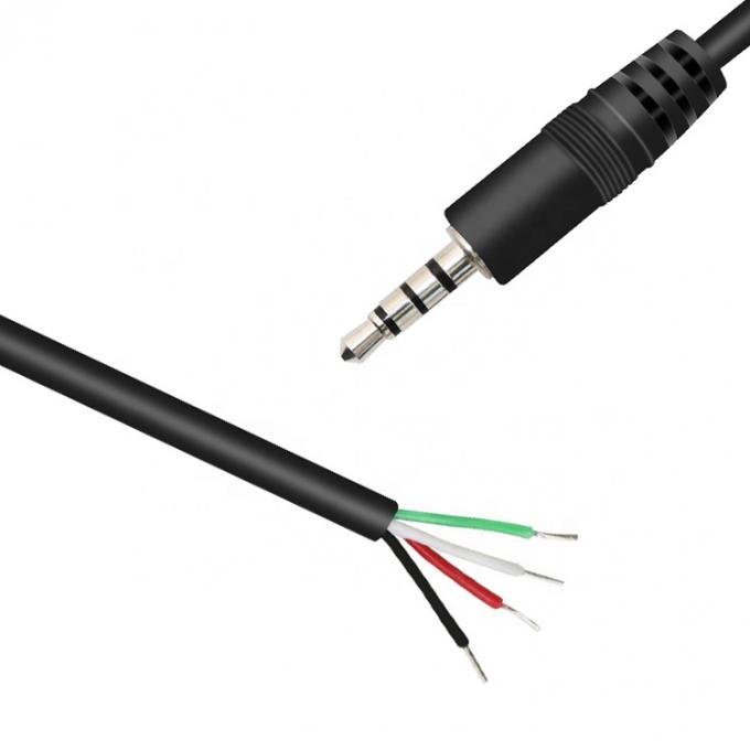 Custom 4 Poles TRRS 3.5mm Jack de áudio estéreo para cavalo de porco despojado 3