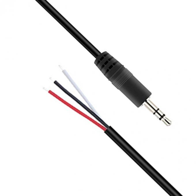 Custom 3 Polos 3.5mm Jack de áudio estéreo para coxa de porco despojado em lata Cabo de fim de fio nu 0