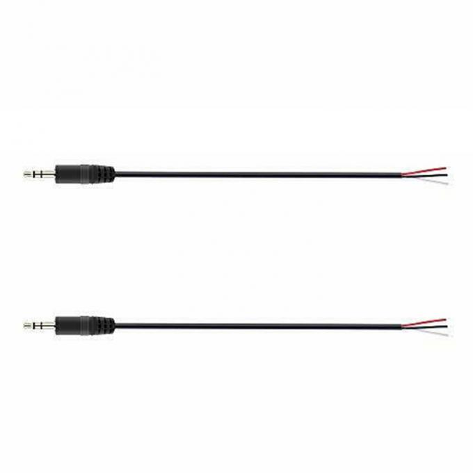 Custom 3 Polos 3.5mm Jack de áudio estéreo para coxa de porco despojado em lata Cabo de fim de fio nu 4