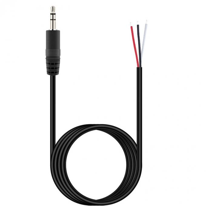 Custom 3 Polos 3.5mm Jack de áudio estéreo para coxa de porco despojado em lata Cabo de fim de fio nu 2