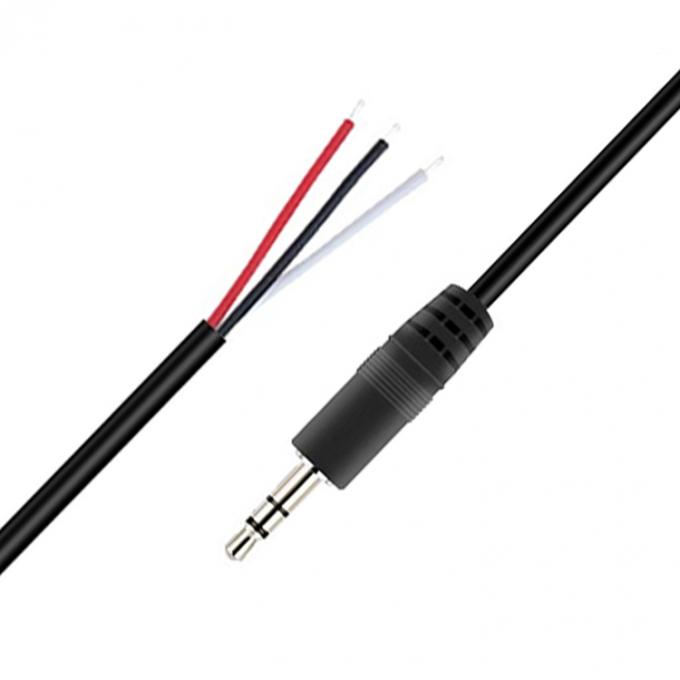 Custom 3 Polos 3.5mm Jack de áudio estéreo para coxa de porco despojado em lata Cabo de fim de fio nu 3