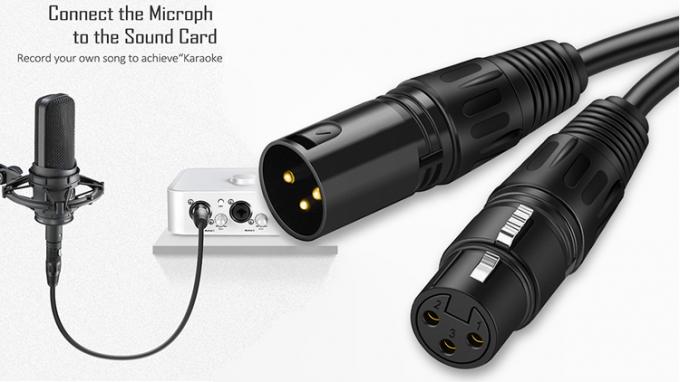 OEM Microfone HiFi Microfone 3 PIN XLR Conector de áudio Jack Homem para XLR Fêmea DMX cabo 4