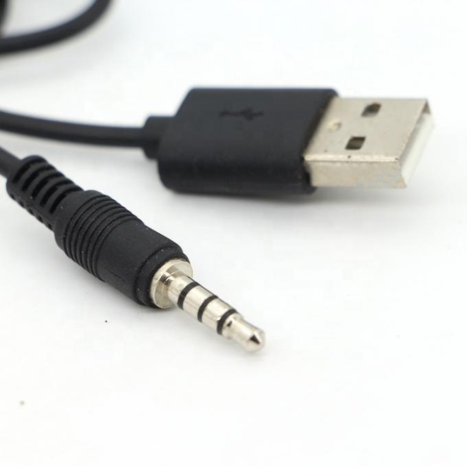 Custom 3ft 3.5mm macho Aux Audio Jack para USB 2.0 macho cabo de carregador de dados para alto-falante de carro 2