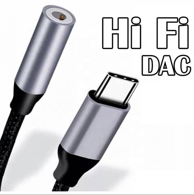Adaptador de cabo de áudio de 3,5 mm de USB Tipo C para AUX de DAC altamente compatível para Samsung Pixel Google Phone 0