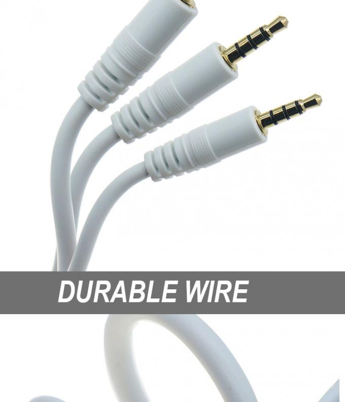 3.5mm Homem para Homem Fêmea Stereo AUX 3 Polos TRS 4 Polos TRRS Mono Jack Microfone Patch Audio Extension Cable 2