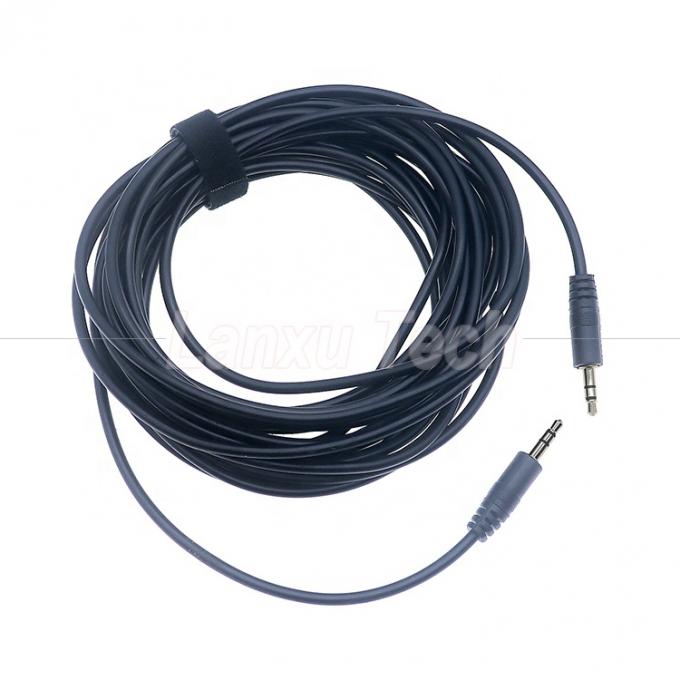 Customization OEM 1M 2M 3M 5M 10M 3 Polos TRS macho a macho 3.5mm Aux Jack estereótico cabo de extensão de áudio 5