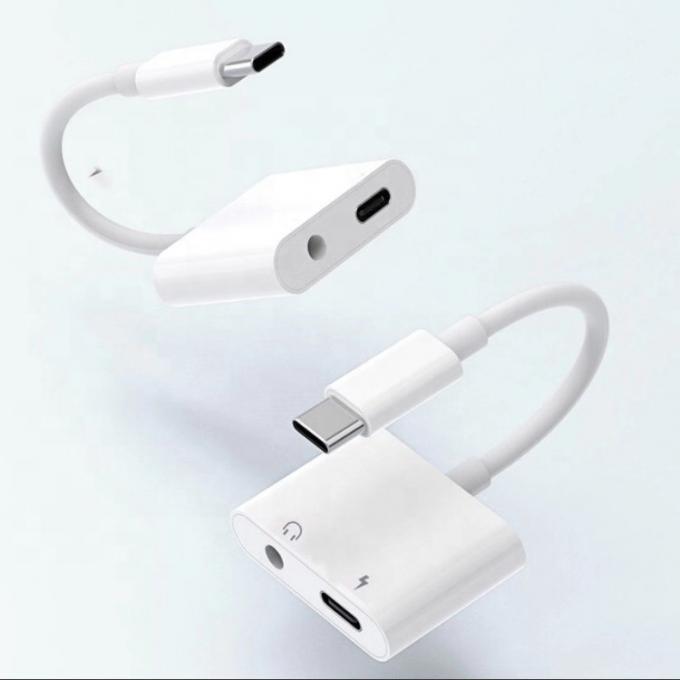 2 em 1 USB C para 3.5mm jack AUX fone de ouvido fone de ouvido dongle Adaptador para Samsung Note goole pixel 4 4XL 3 3XL 2 2XL 6