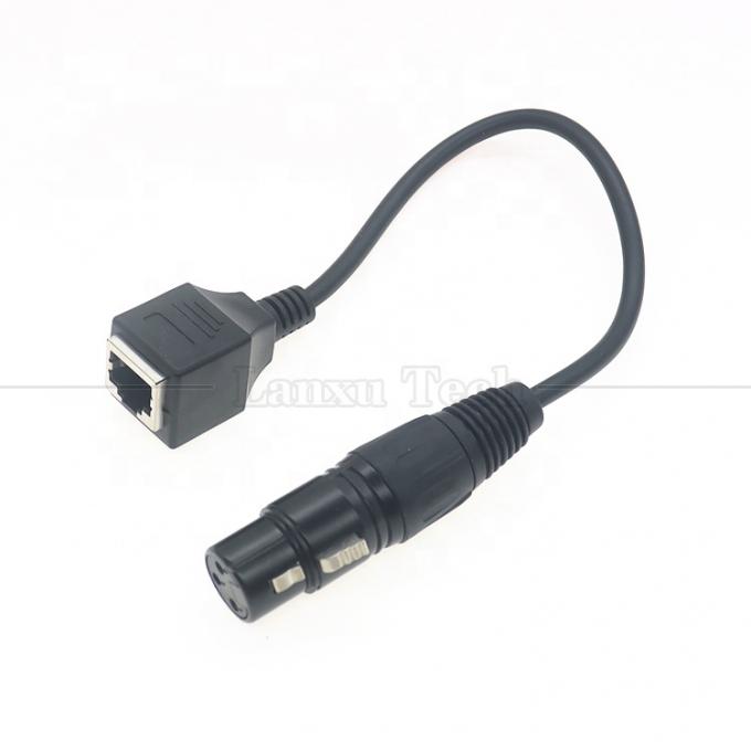 XLR 3 Pins Polos Homem Fêmea para RJ45 Fêmea Cat5 Network Ethernet Adapter Cable para LED Audio DMX CON Controller 4