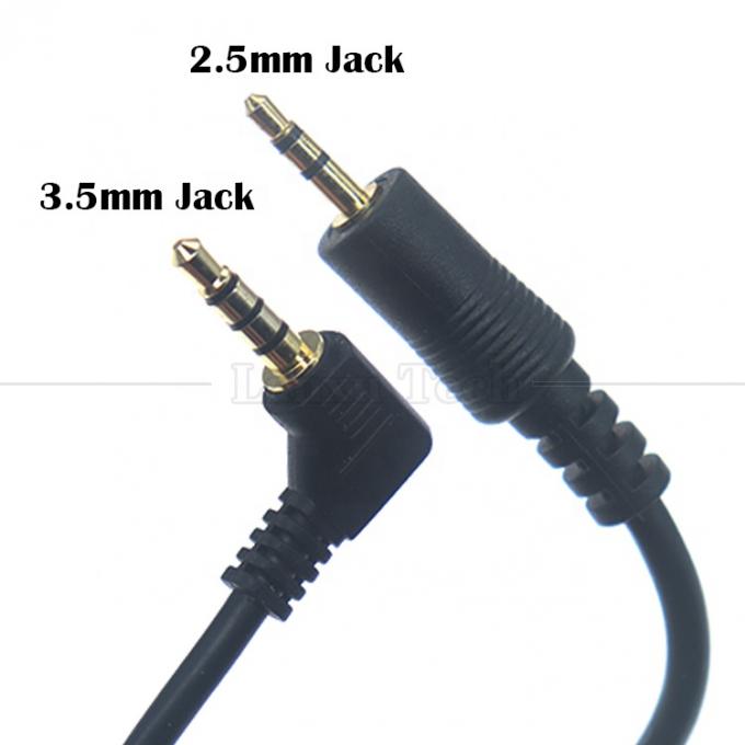 2.5mm 3 Polos Jack para 90 graus ângulo direito 4 Polos 3.5mm TRRS Jack cabo de áudio estéreo para TV Radio 1