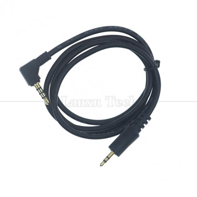 2.5mm 3 Polos Jack para 90 graus ângulo direito 4 Polos 3.5mm TRRS Jack cabo de áudio estéreo para TV Radio 0