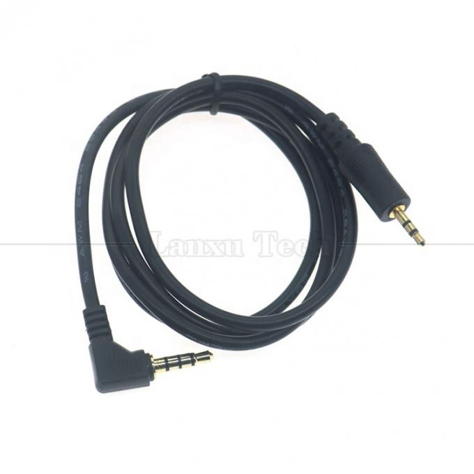 2.5mm 3 Polos Jack para 90 graus ângulo direito 4 Polos 3.5mm TRRS Jack cabo de áudio estéreo para TV Radio 2