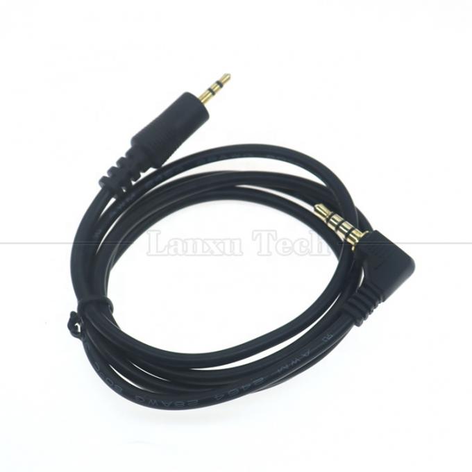 2.5mm 3 Polos Jack para 90 graus ângulo direito 4 Polos 3.5mm TRRS Jack cabo de áudio estéreo para TV Radio 4