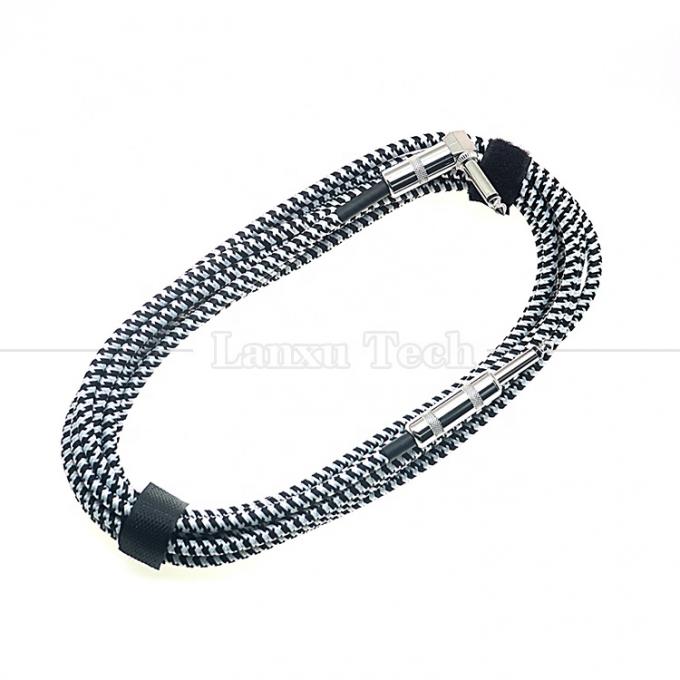 3M Metal trançado em ângulo reto 6.35mm 1/4 TS Jack Áudio Guitarra Elétrica Instrumento de Efeito Bass Amp Patch Lead Cable 6