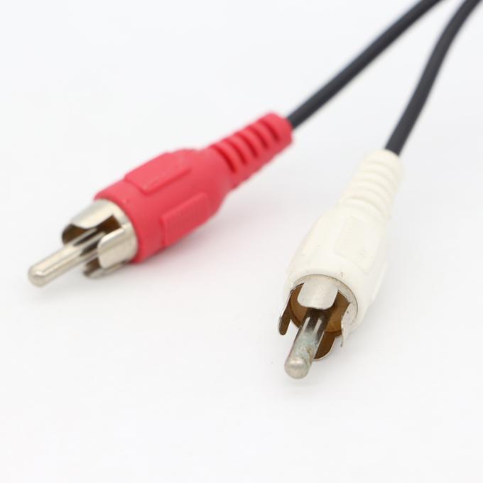 High End Audio Video TV Y Splitter 2 RCA macho para 2 RCA macho cabo de áudio e vídeo 2